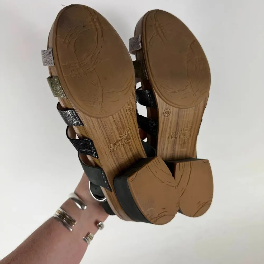 Dansko Maribeth Sandal Women's 9.5 Multicolor Leather Hook & Loop Open Toe